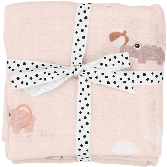 Done By Deer Playground Multidoek - 2-Pack - Powder van Merkloos