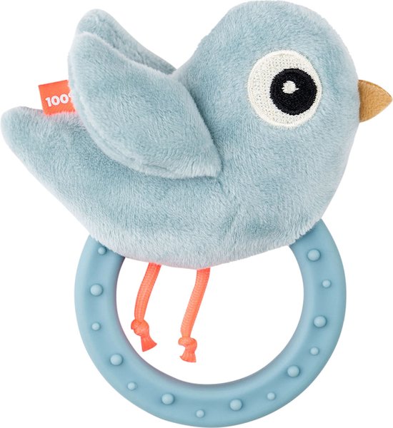 Done by Deer rammelaar bijtring Birdee blue van Done by Deer