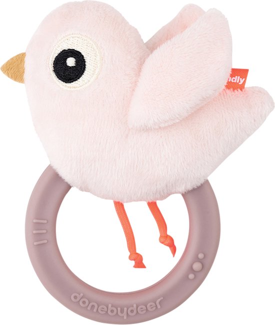 Done by Deer rammelaar bijtring Birdee powder van Done by Deer