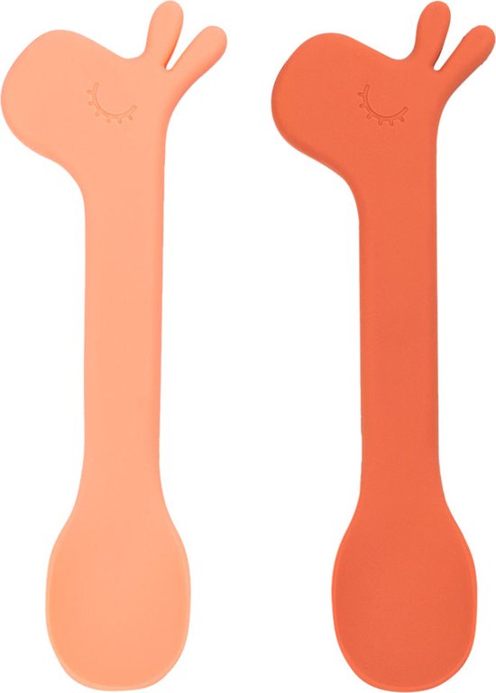 Done By Deer Silicone Spoon Lalee Papaya 2-pack van Done by Deer