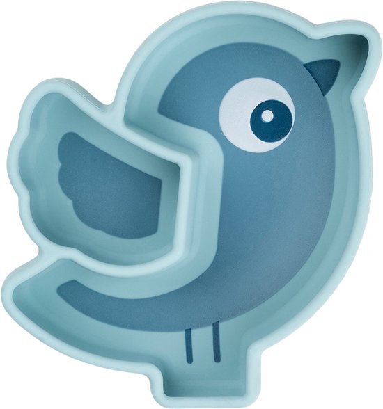 Done By Deer Silicone Stick&Stay Snack Bord Birdee Blue van Done by Deer