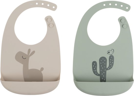 Done by Deer Siliconen Slab 2-Pack - Lalee Sand/Green van Done by Deer