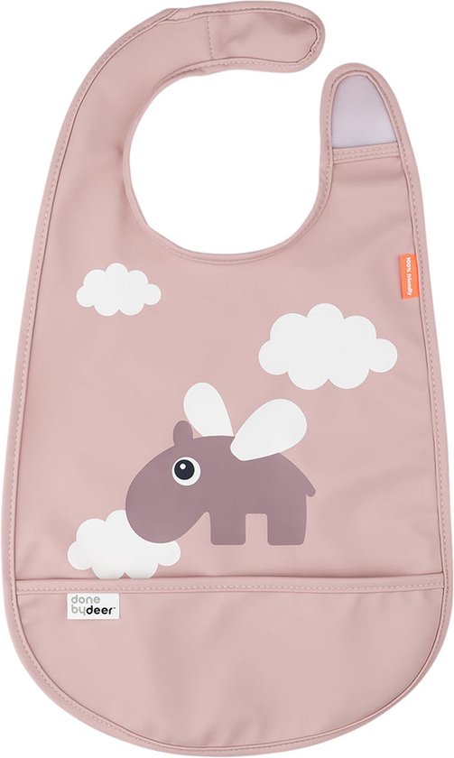 Done by Deer slabbetje happy clouds - roze van Done by Deer