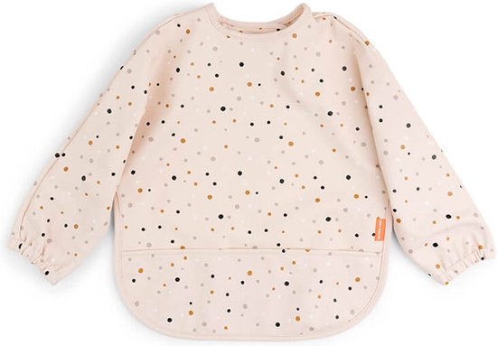 Done by Deer slabbetje met mouwen happy dots - powder/roze van Done by Deer