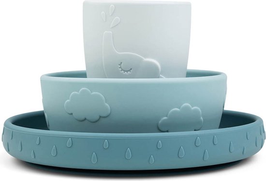 Done by Deer Stick&Stay dinner set Deer friends Blue van Done by Deer