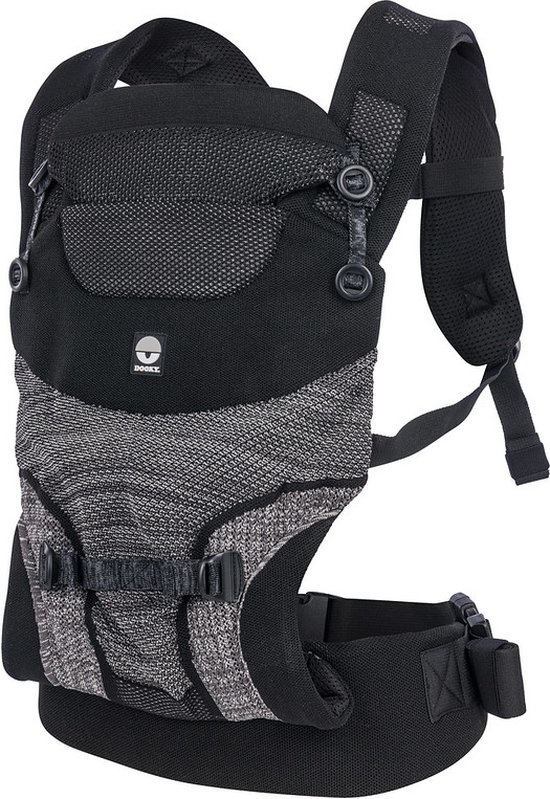 Dooky Draagzak Baby - Baby Carrier Terra Nova Black - Kinderdrager - Draagzak Peuter en Baby 3,5-15 kg - Ergonomische M-positie - Rugdrager - Verstelbaar en Ademend - Draagzakken - Babydraagzak van Dooky