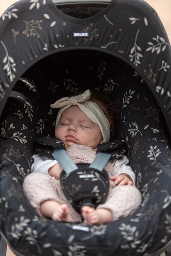 Dooky Gordelbeschermers Universeel - Katoen - Romantic Leaves Black van Merkloos