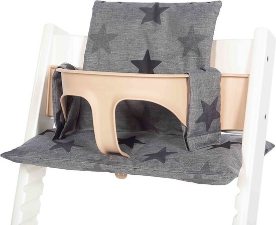 Dooky Kinderstoel Kussen Set - Past op Tripp Trapp stoel - Grey Stars van Dooky
