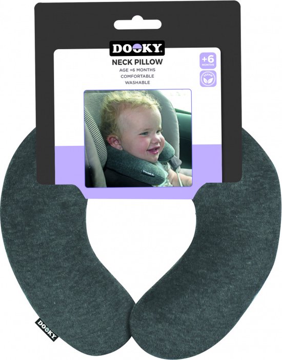 Dooky Neck pillow Nekkussen zacht velours grijs van Dooky