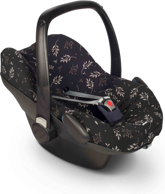 Dooky Seat Cover 0+ Autostoelhoes - Romantic Leaves Black van Dooky