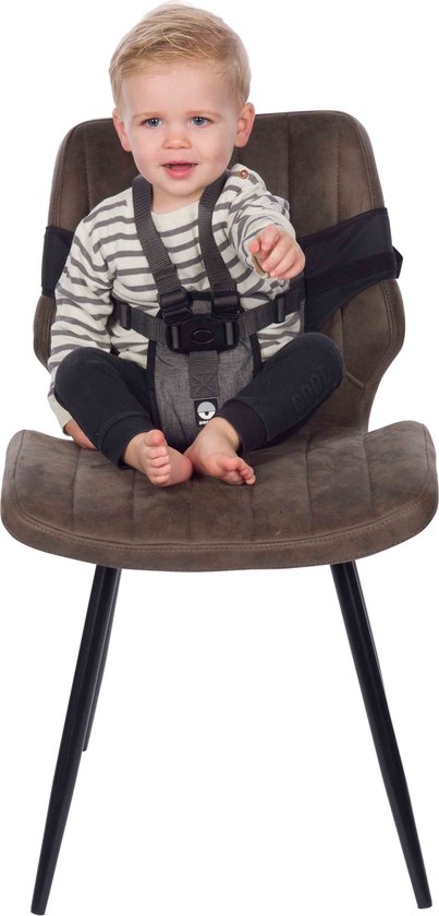 Dooky Travel chair - Meeneem Reis Kinderstoel - Zwart/Grijs melange - 6-36 maanden - 5-punts harnasgordel - Compact opvouwbaar van Dooky