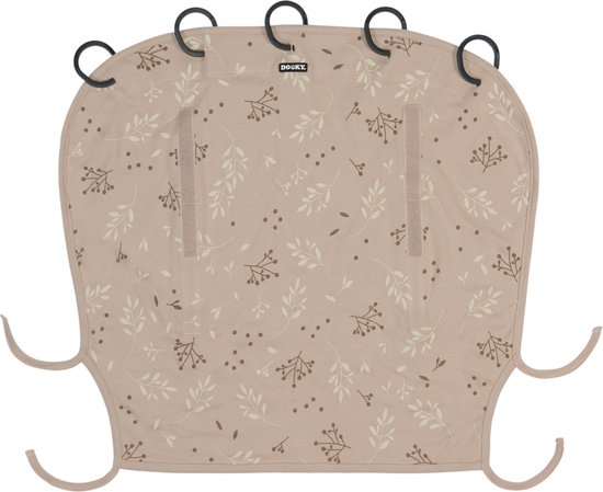 Dooky Universal Cover Zonnescherm Kinderwagen - UV bescherming voor je kind - Zonnedoek Buggy - Romantic Leaves Beige