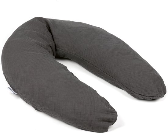 Doomoo Basics Comfy Big - Voedingskussen - Biokatoen - 190cm - Tetra Grey van Doomoo