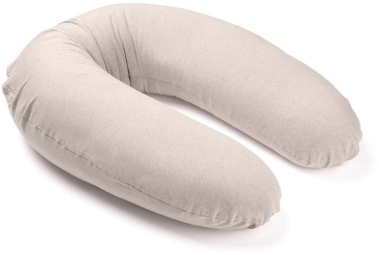 Doomoo Buddy - Voedingskussen - Zwangerschapskussen - Zijslaapkussen met superfijne en extra stille microkorrels - Bio katoen - 180cm - Chine Sand van Doomoo