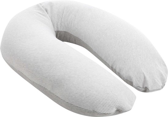 Doomoo Buddy - Voedingskussen - Zwangerschapskussen - Zijslaapkussen met superfijne en extra stille microkorrels - Bio katoen - 180cm - Classic Grey van Doomoo