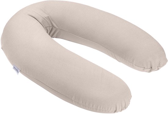 Doomoo Buddy - Voedingskussen - Zwangerschapskussen - Zijslaapkussen met superfijne en extra stille microkorrels - katoen - 180cm - Corduroy Sand van Merkloos