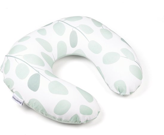 Doomoo Softy - Klein Voedingskussen - Biologisch Katoen - 150 cm- Leaves Aqua Green van Doomoo