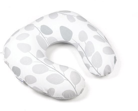 Doomoo Softy - Klein Voedingskussen - Biologisch Katoen - 150 cm - Leaves Grey van Doomoo