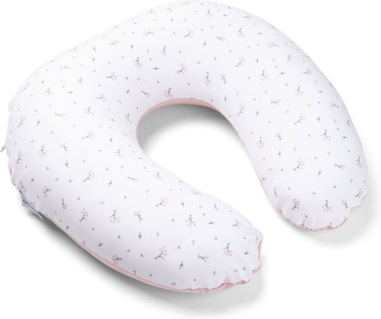 Doomoo Softy - Klein Voedingskussen - Biologisch Katoen - 150cm - Flower Pink van Doomoo