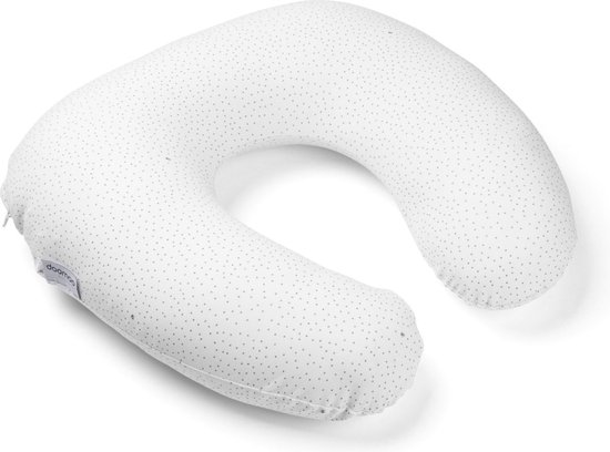 Doomoo Softy - Klein Voedingskussen - Biologisch Katoen - 150cm - Silver Dots van Doomoo