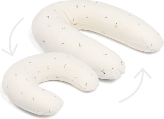 Doomoo Twisty - 2 in 1 Zwangerschapskussen - Voedingskussen - met superfijne en extra stille microkorrels - Bio katoen - Sweety Cream van Doomoo