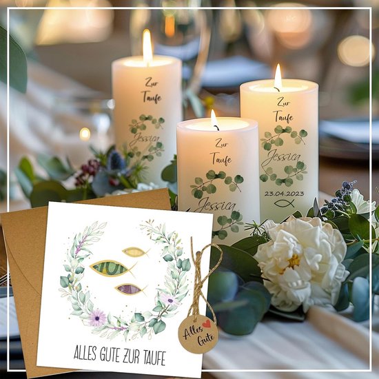 Doopcadeau Set: Unieke Kaart en Enveloppen voor Meisjes en Jongens van Merkloos