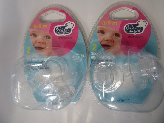 doorzichtig fopspenen set bebe confort 0/9 m , fopspeen van Bebe Confort