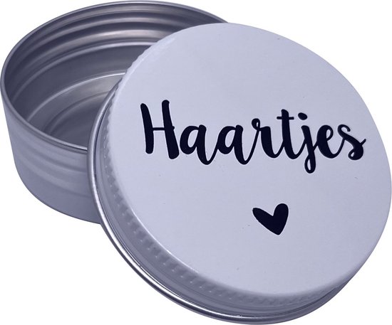 doosje haarlokje hartje - haardoosje - haarblikje - wit - Sproetiz van Sproetiz