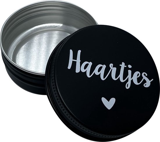 doosje haarlokje hartje - haardoosje - haarblikje - zwart - Sproetiz van Sproetiz