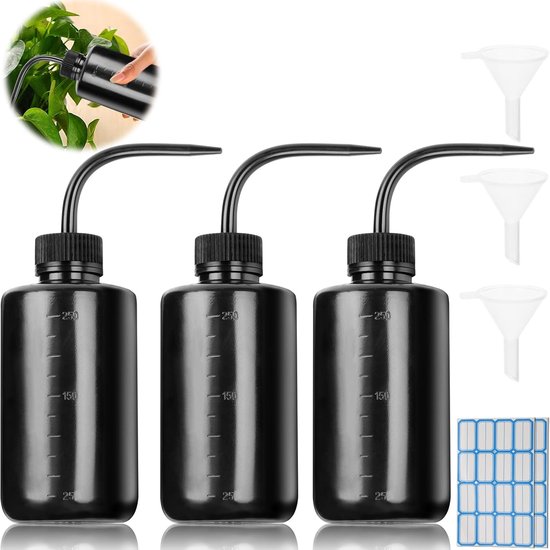 Dosing Bottle - 250 ml - 3 x Spray Bottle - 500 ml - Laboratoriumfles - Wasfles - Knijpfles - Plastic - Watering Bottle voor Plantenirrigatie - Laboratorium