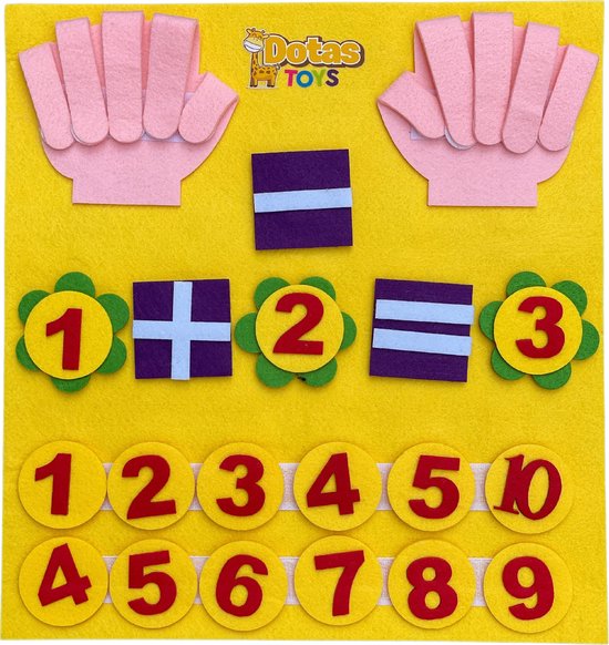 DotasToys ® Leren Tellen & Rekenen Vingerbord Kinderen - Activiteitenbord - Educatief Montessori Speelgoed Kleuters - Cijfers - Hoofdfrekenen van DotasToys
