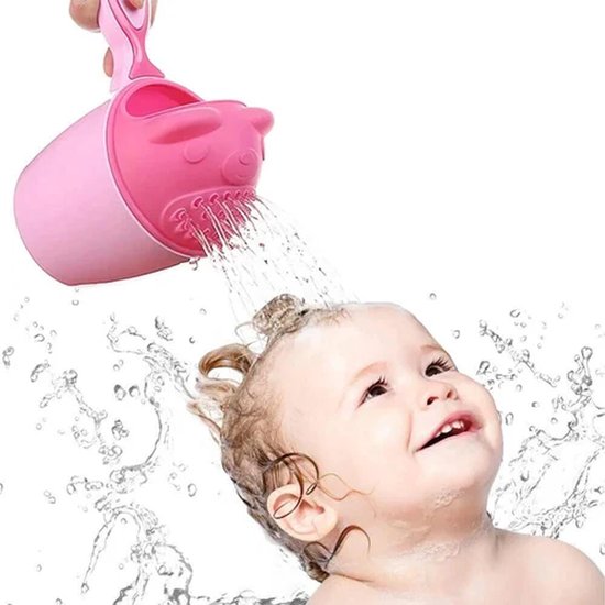 Douche beker - Douchebeker - haarspoelbeker voor baby's - Shampoo spoelbeker voor in bad - Baby Haar Cut Spoeler ter - Beschermt ogen en gezicht - Badgieter - Roze - Voor Kids Toddler Body Washing van Merkloos