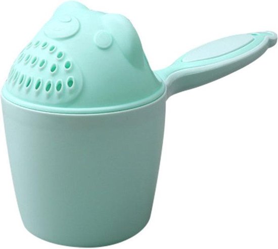 Douchebeker – Kraamcadeau – Haar wassen zonder shampoo in de ogen – Badgieter – Badspeelgoed – Tandenborstel houder –  Groen van Jippie's