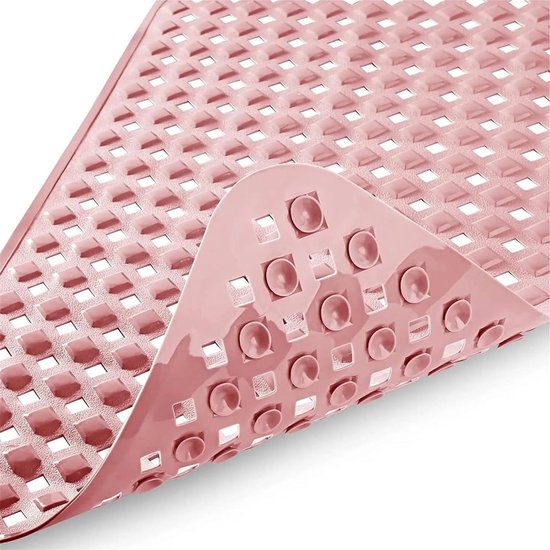 Douchemat Anti-slip - Badmat Vloermat - Veilig Douchen - Textuur met Grip - 88 x 40 cm - Lichtroze