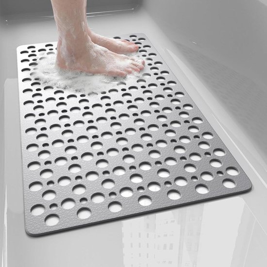 Douchemat Antislip - Badmat Veilig - Veilig Douchen - Hoge Kwaliteit TPR - 70x40 cm - Grijs