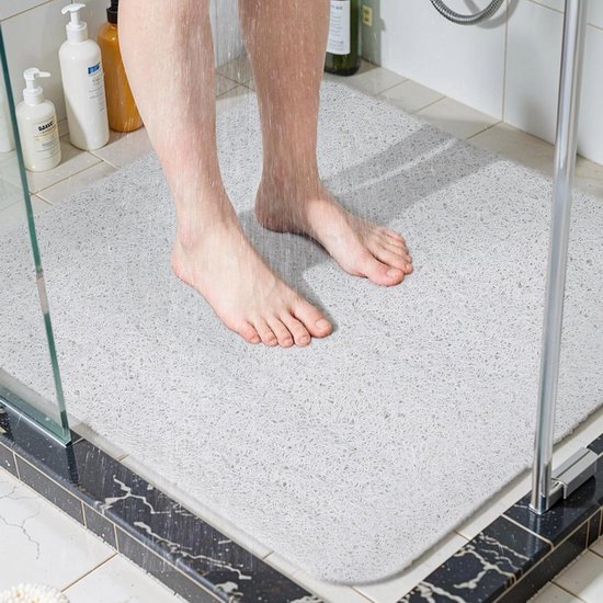 Douchemat - Antislip mat - Veilig douchen - Zonder zuignappen - 80x80 cm - Wit