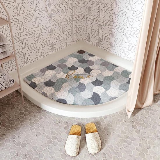Douchemat Hoek - Antislip Mat - Veilig Douchen - Zachte Textuur - 80x80 cm - C