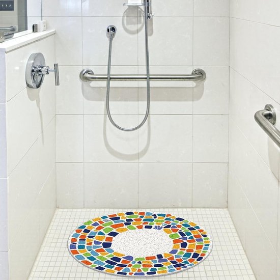 Douchemat Rond - Antislip Mat - Veilig Douchen - Sneldrogend met Gaten - 60 cm Diameter van Merkloos