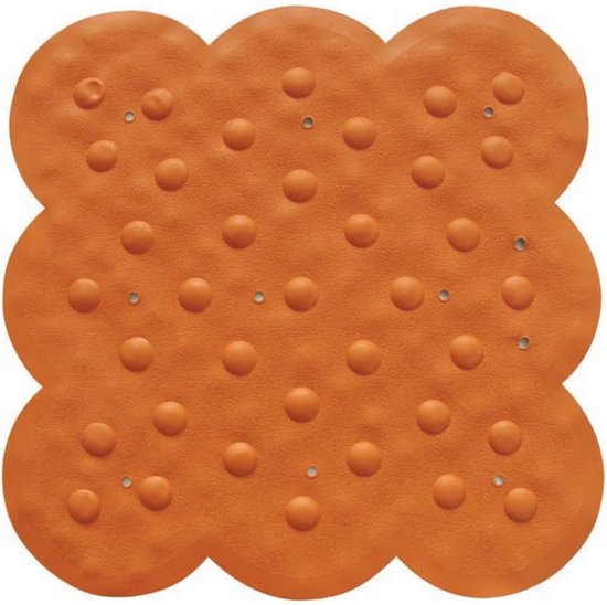 Douchemat Rubber - Antislip Mat - Veilig Douchen - Veel Zuignappen - 54x54 cm - Oranje