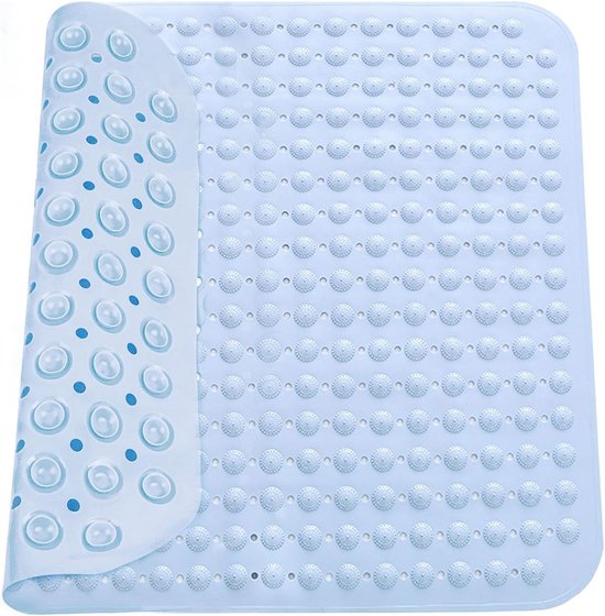 Douchemat Vierkant - Badmat Antislip - Veilig Douchen - Ultiem Anti-slip - 48 x 48 cm - Lichtblauw