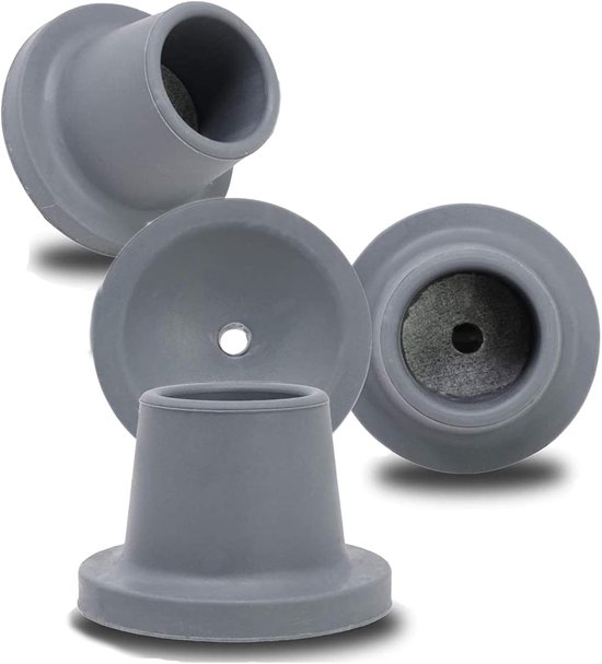Douchestoel Voeten - Badkruk Onderdelen - Veilige Douche - Antislip Rubber - 1 Inch - Grijs