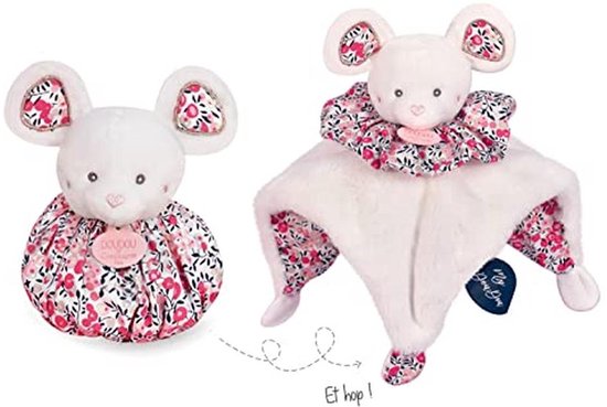 Doudou et Compagnie - Cuddly Mouse - Cuddle Ball - White - 25 cm - Cuddle Ball - DC3932 van Doudou et Compagnie