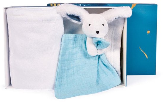 Doudou et Compagnie - Knuffeldoekje & Dekentje - Konijntje - Happy Pop - 100 x 70 cm - 0m+ van Merkloos