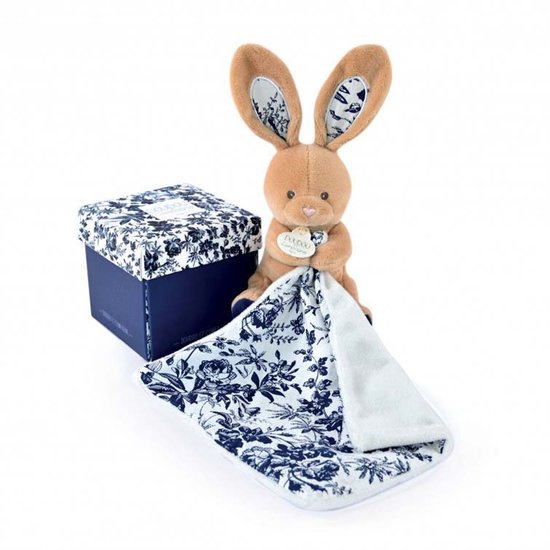 Doudou et Compagnie - Knuffeldoekje - Konijntje - Marineblauw - 12 cm - 0m+ van Merkloos
