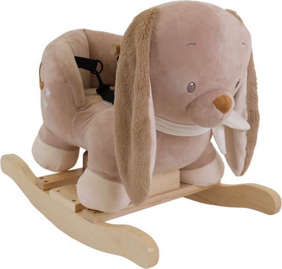 Doukidou hobbelpaard pluche Konijn - 10 maanden - jongens en meisjes - hobbeldier van Doukidou