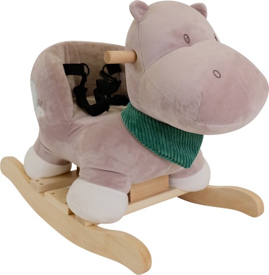 Doukidou hobbelpaard pluche Nijlpaard - 10 maanden - jongens en meisjes - hobbeldier van Doukidou