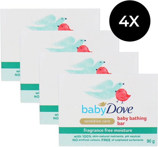 Dove Baby Sensitive Care Baby Bathing Bar - 4 x 90 gr van Merkloos