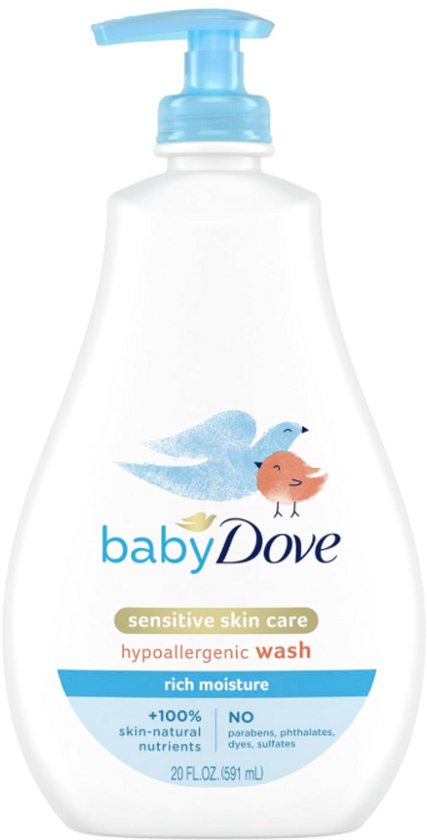 Dove Baby Sensitive Skin Hydrating Body Wasgel 591ml - Tear-Free & Hypoallergenic Baby - Milde Hydraterende Baby voor Gevoelige Huid