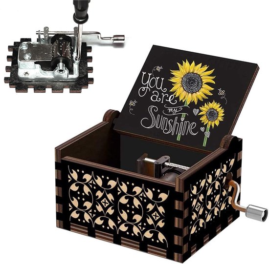 DOWO® Muziekdoosje You are my sunshine - Cadeau voor moeder, vrouw, vriendin van Merkloos