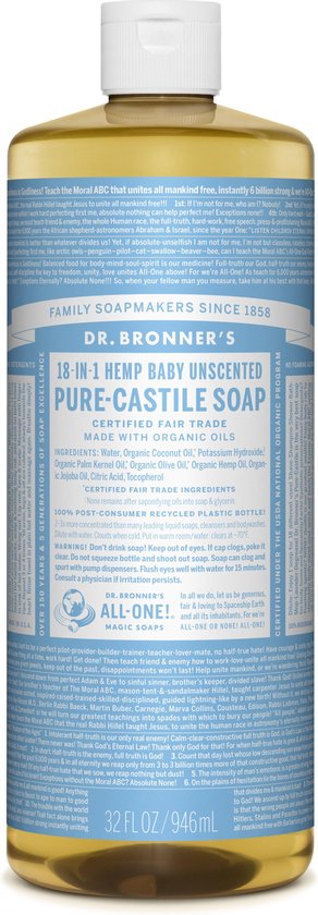 Dr. Bonner's - Vloeibare Zeep Baby Mild van Merkloos